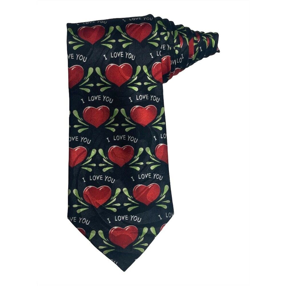 Fratello I Love You Hearts Novelty Polyester Vintage Necktie valentines